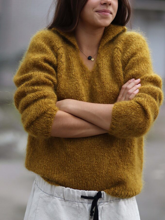 the knitwit stable x fant sweater pico kid mohair dutch mohair sustainable sweater ochre