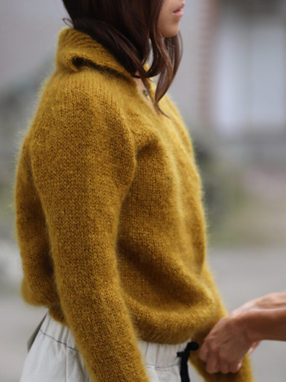 the knitwit stable x fant sweater pico kid mohair dutch mohair sustainable sweater ochre side