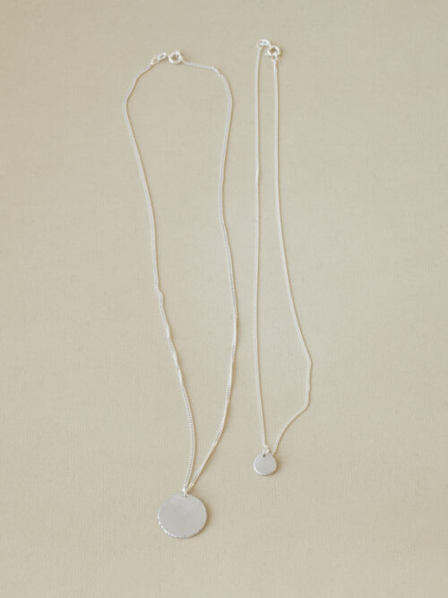 necklace moon silver handmade jewellery fant necklace Martine viergever large small