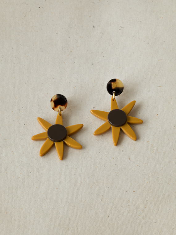 Margarita Mustard earrings après ski Jewellery handmade Barcelona