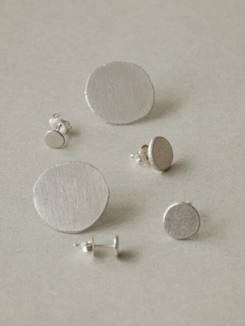 moon earrings fant martine viergever jewellery handmade Rotterdam silver 3 sizes