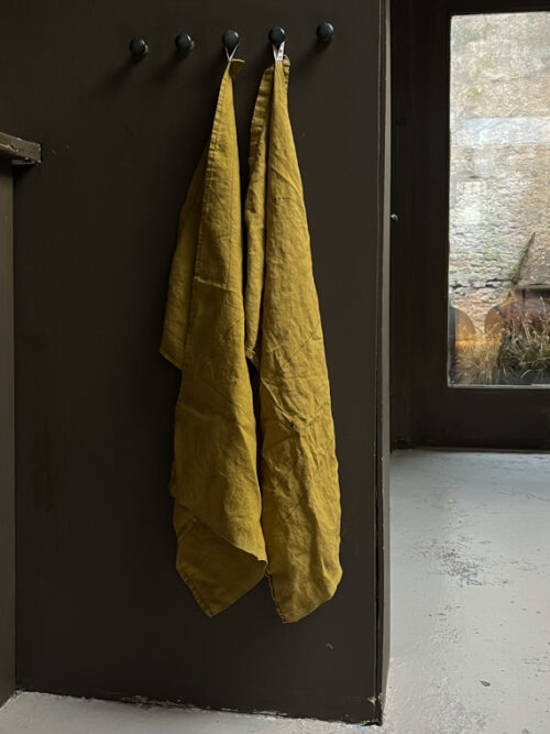 linen tea towel linen towel cafe fant shop online fant tea towel ochre