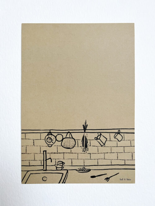 ted and tone handmade cards paper cards recycled paper A5 size kitchen sink