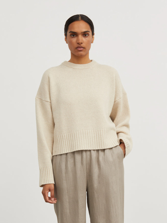 campa jumper white sand skall studio shop online merino wool woolen jumper cover