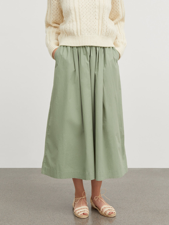 dagny skirt dusty green skall studio shop online organic cotton poplin cover