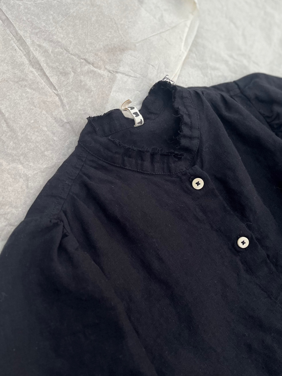 fant shop online shirt Gina Belgian linen black detail