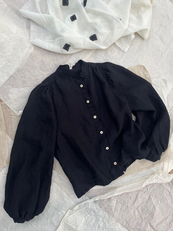 fant shop online shirt Gina Belgian linen black cover