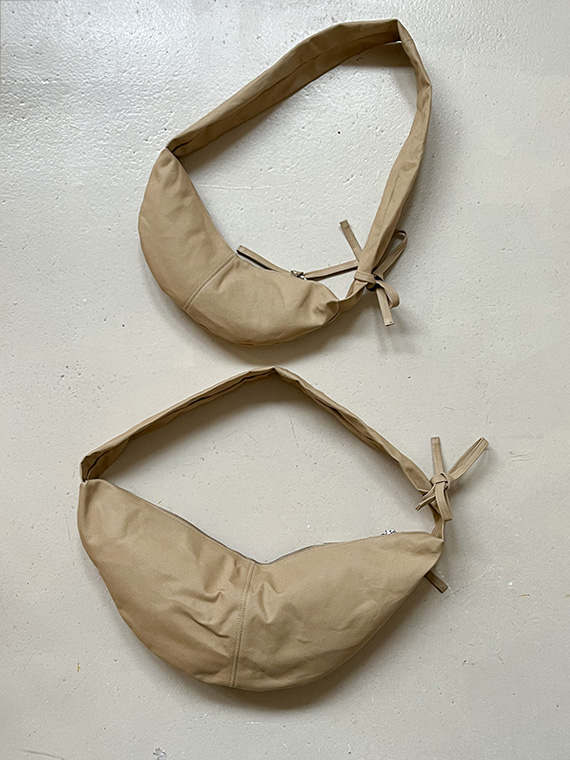 nona handbags canvas bags banana bag sukha x nona collab sand color