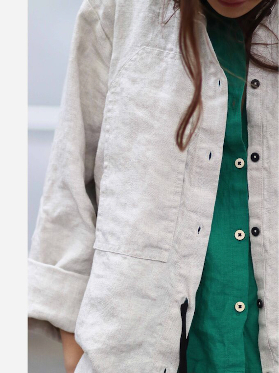 fant shop online shirt linen blouse linen european linen new collection fant detail front