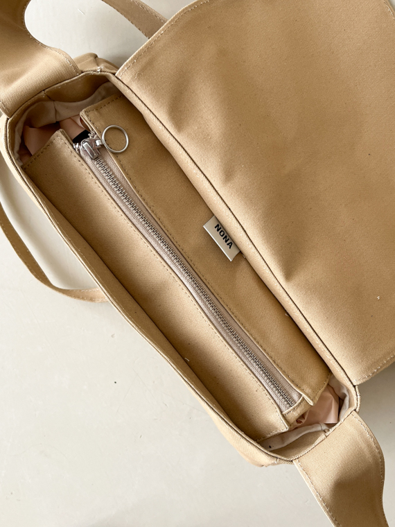 triangle messenger bag nona handbags canvas bags detail inside