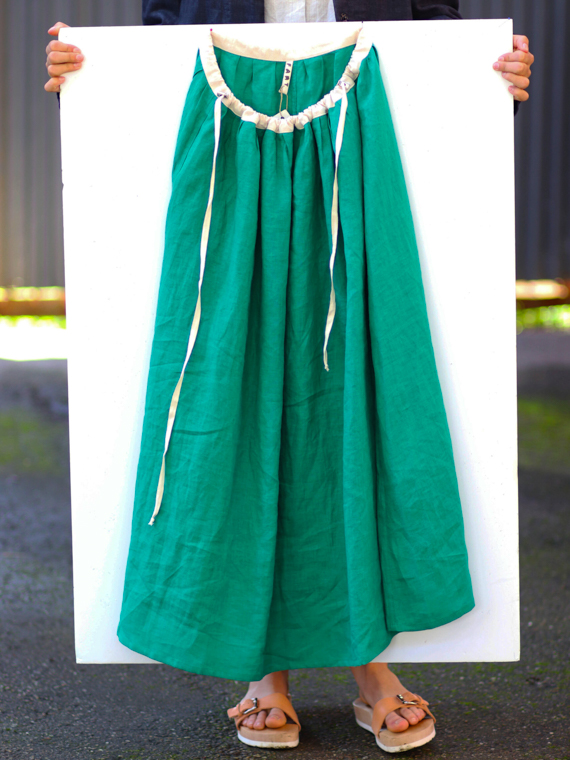 linen skirt fant shop online skirt mika emerald green skirt Belgian linen cover