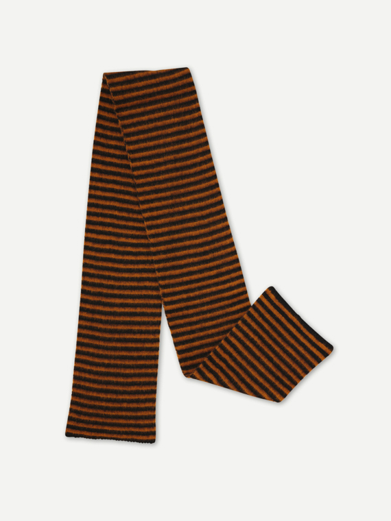 brushed narrow stripe scarf black cumin jo gordon shop online