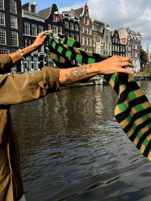 jo gordon pagoda scarf check cumin jo gordon knitwear amsterdam
