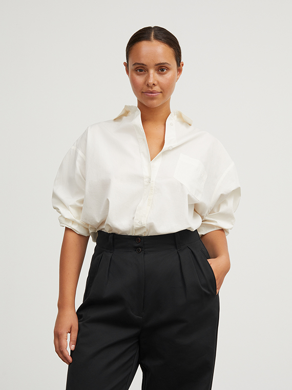 Edgar shirt light cream skall studio shop online organic cotton shirt gots tuck