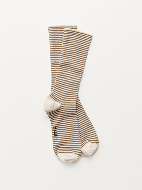 cotton stripe socks mix chestnut aiayu shop online