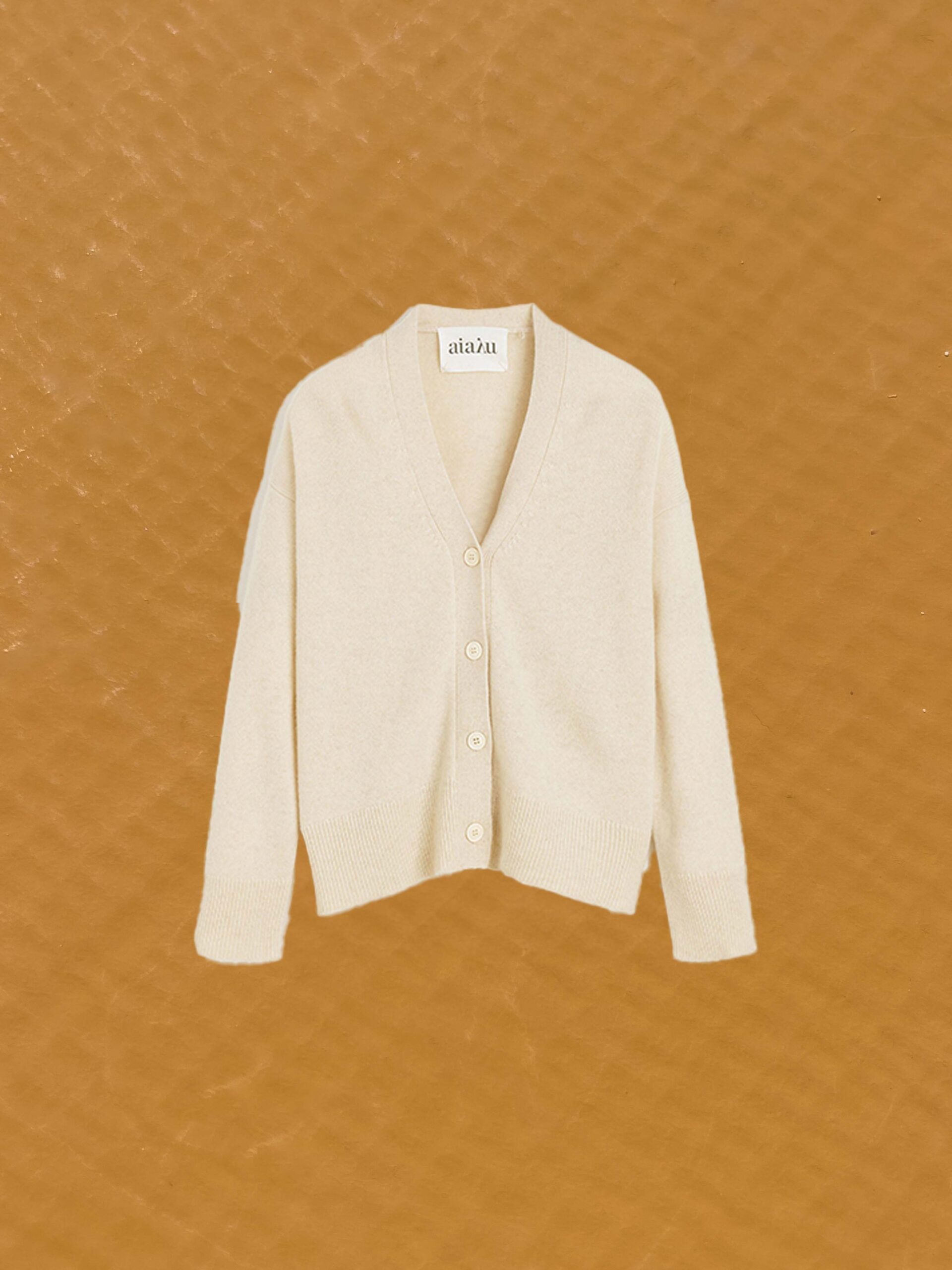 flora cardigan pure cashmere pure ecru aiayu shop online front