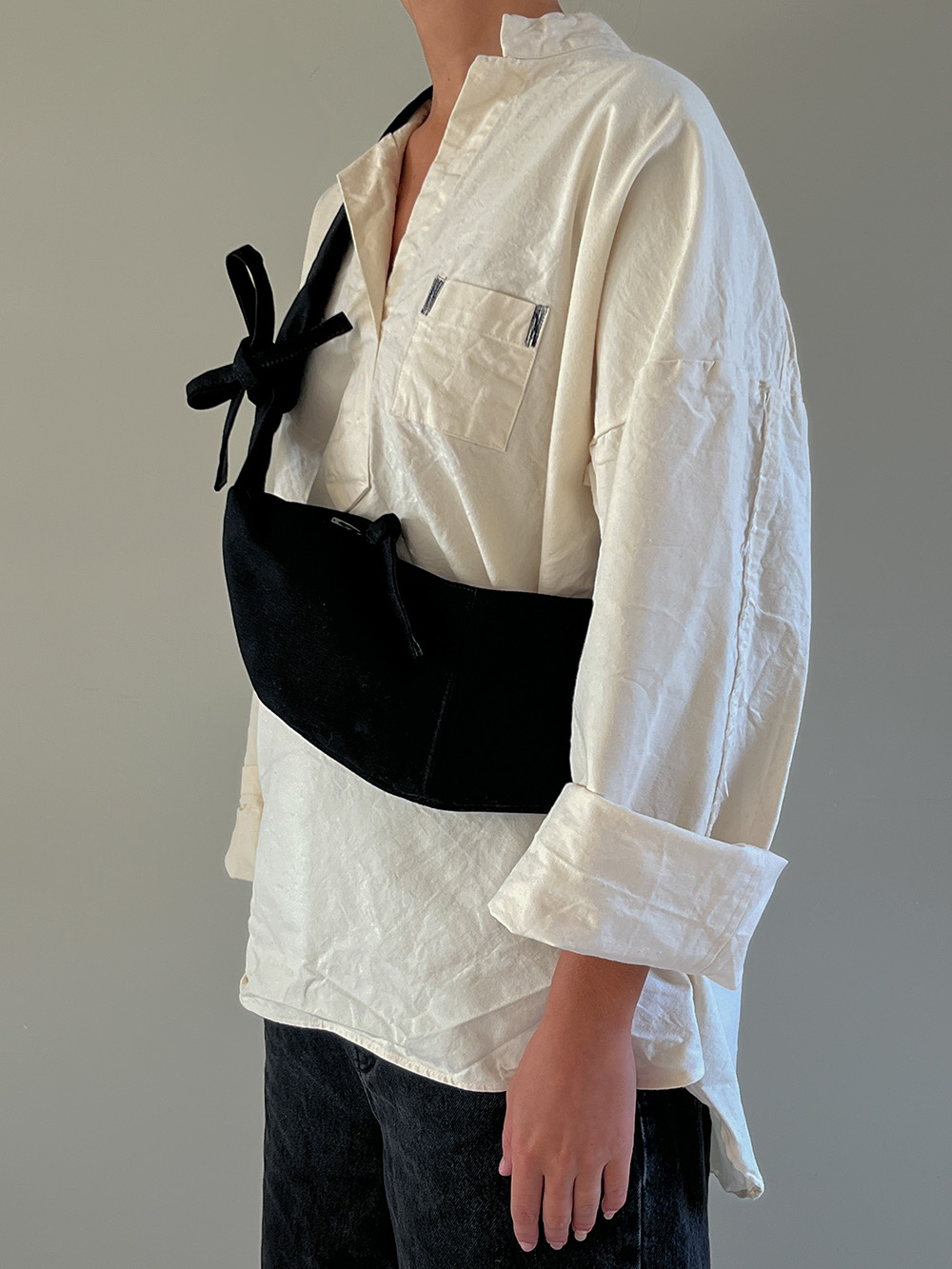 nona handbags banana bag XS black canvas bags ethical bags organic cotton bag cover