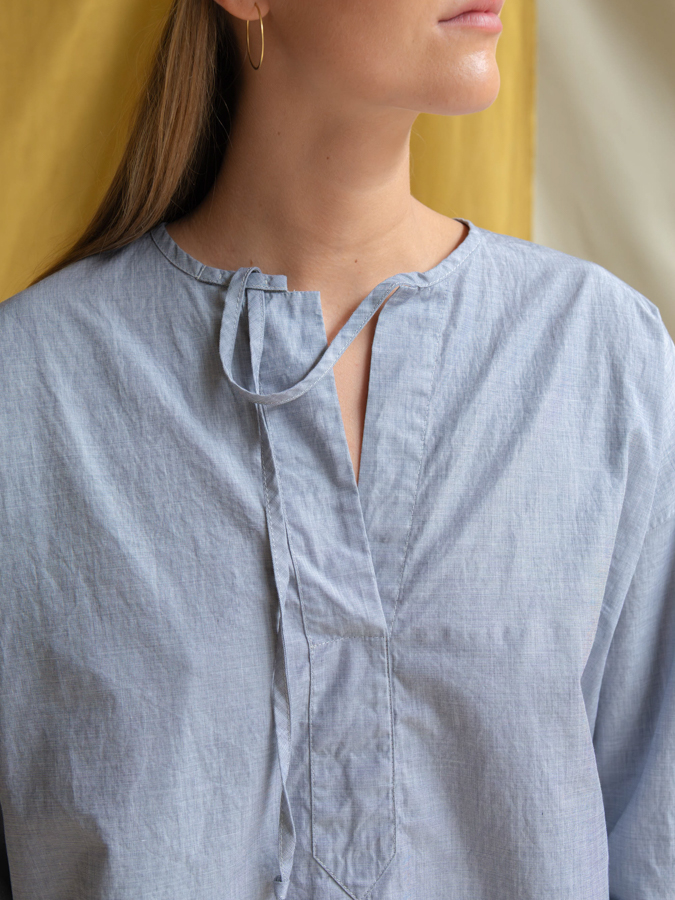 louri shirt fant shop online chambray shirt cotton shirt blue close front