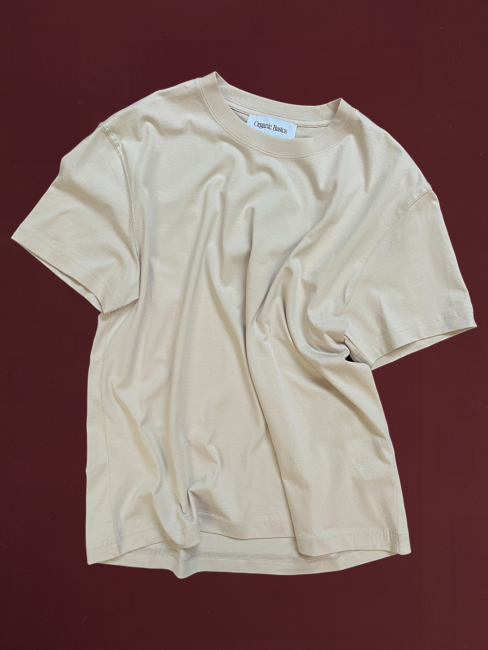 true heavy boxy tee sandstone organic basics organic cotton shirts cover