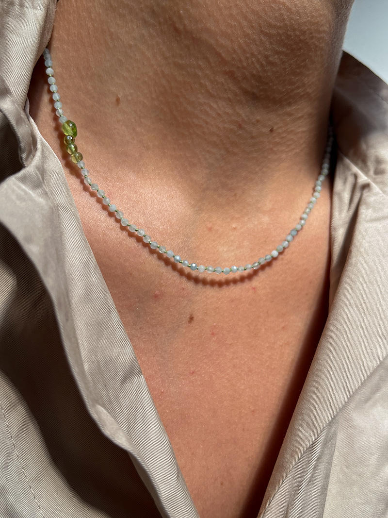 Amazonite necklace Peridot necklace handmade jewellery handmade beaded jewellery handmade necklace