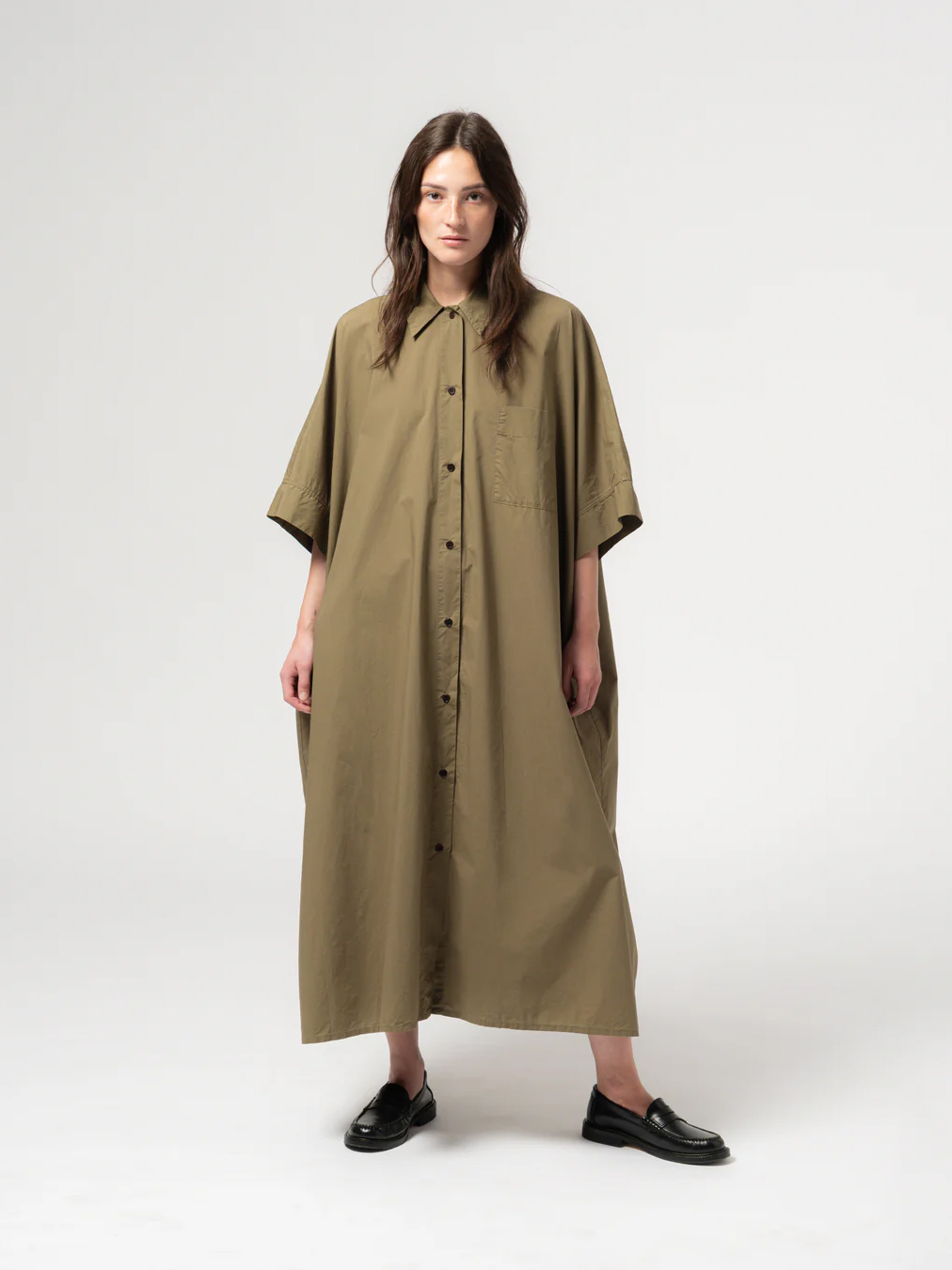 shirt dress light popeline cotton canteen green girls of dust eat dust antwerp portugal fair made