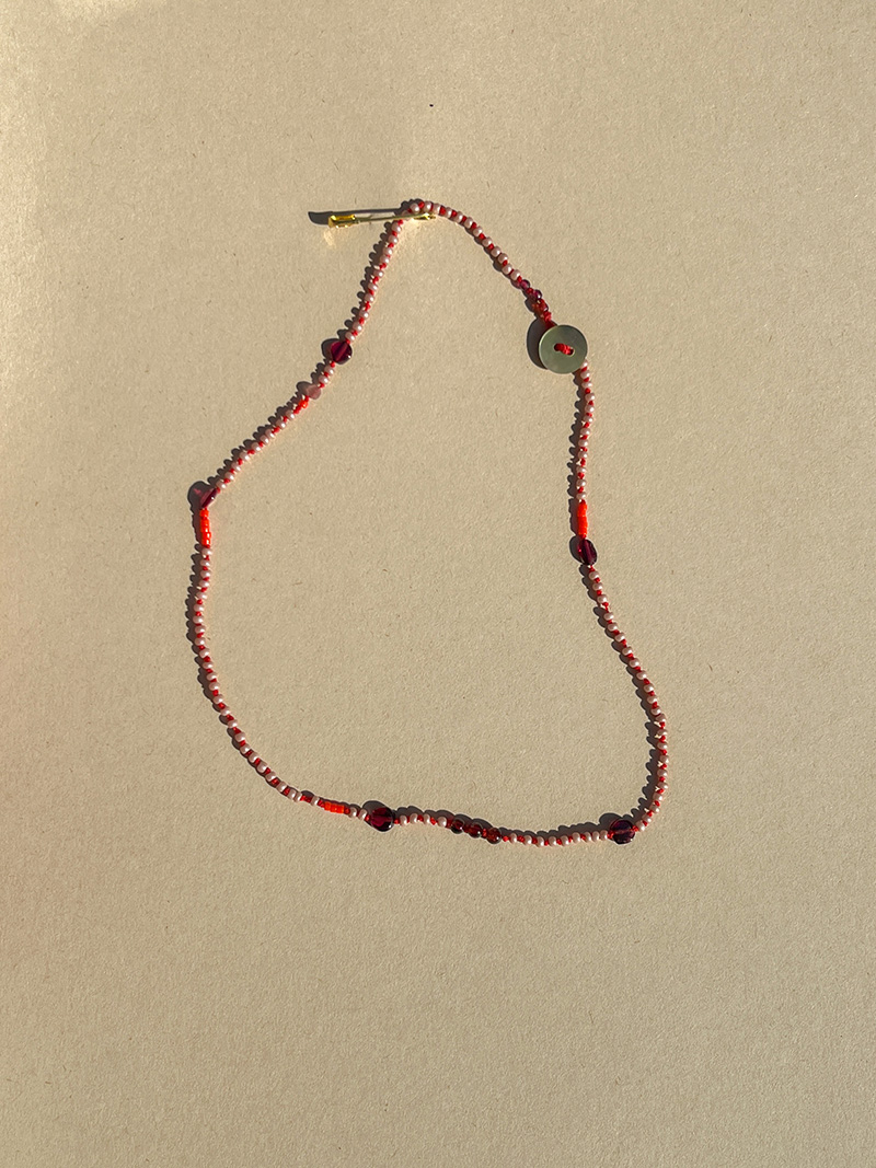 Japanese glass beads with garnet and carnelian handmade necklace beaded necklace vintage gemstones