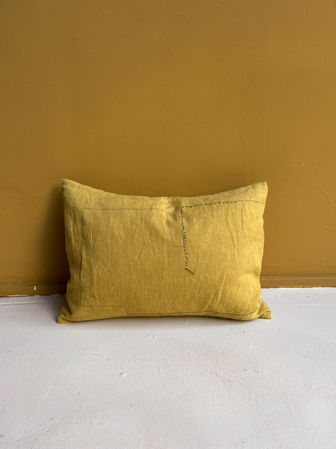 mini cushion hug mustard fant graphic