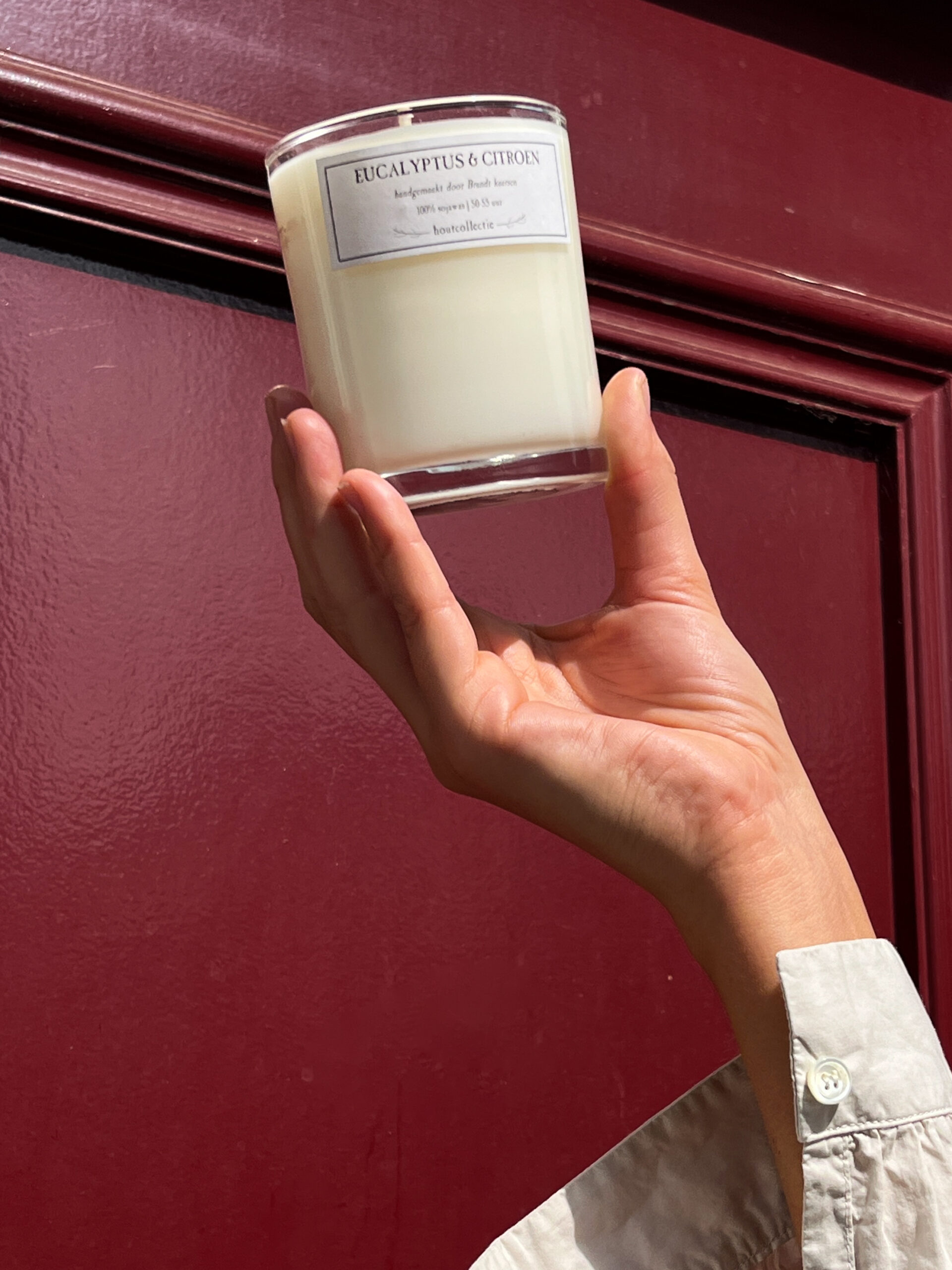 eucalyptus & lemon candle brandt kaarsen Utrecht handgemaakte deurkaarsen brandt