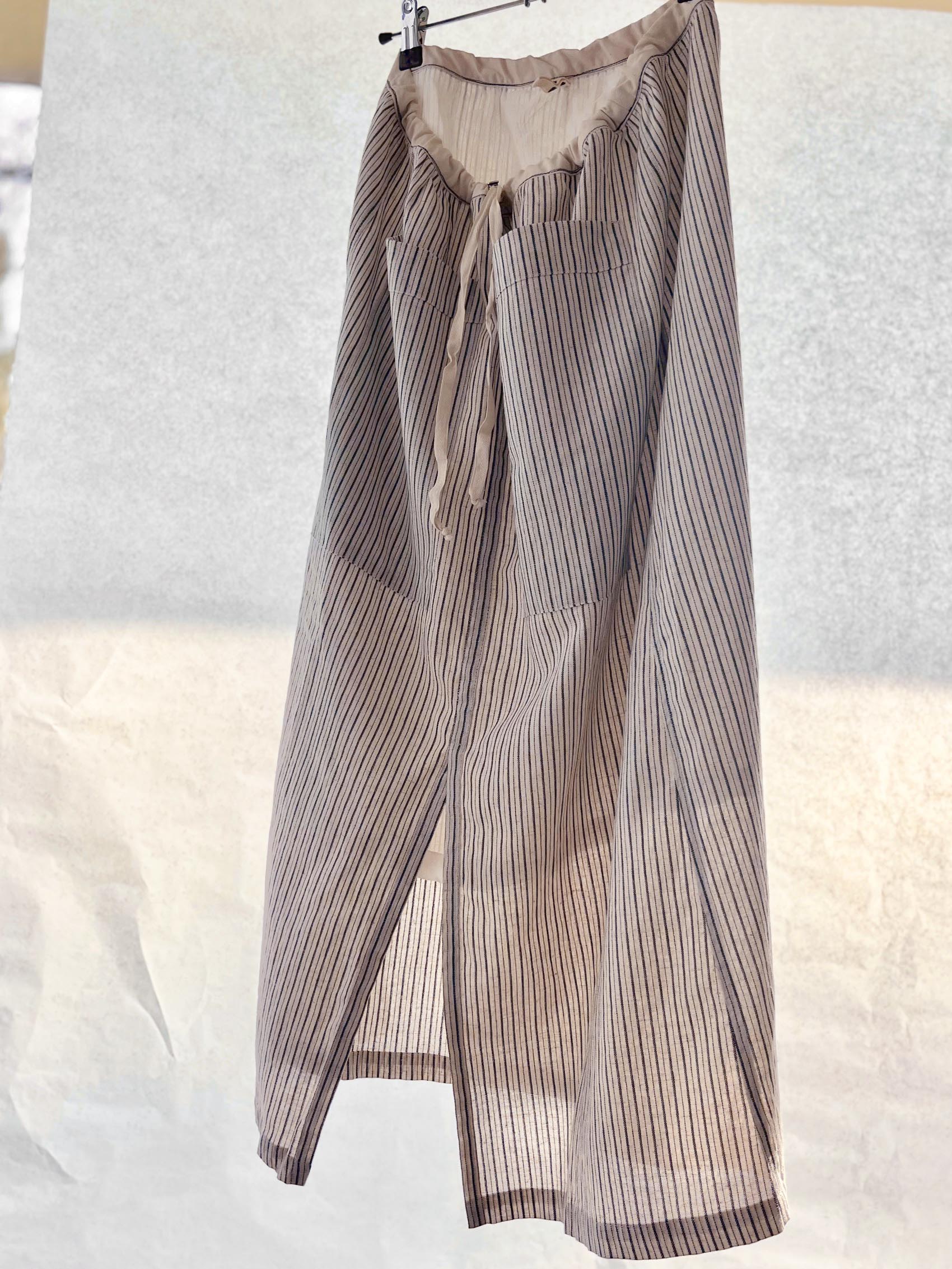linen skirt fant shop online fant clothing Belgian linen stripe skirt cover
