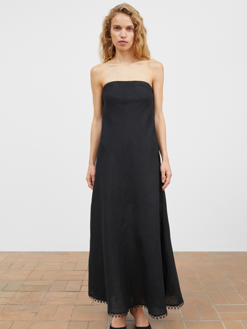 Victoria dress black linen dress skall studio shop online cover