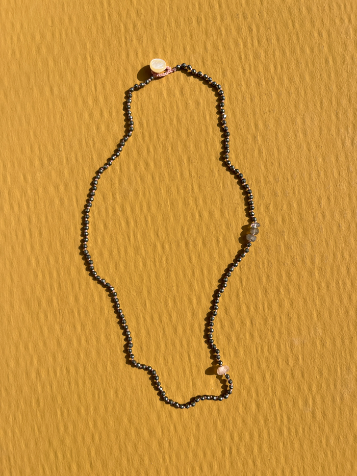 handmade natural mineral necklaces vintage beads handmade jewelry handmade necklaces handmade bracelets vintage beads vintage gemstones dutch design pyrite necklace packshot