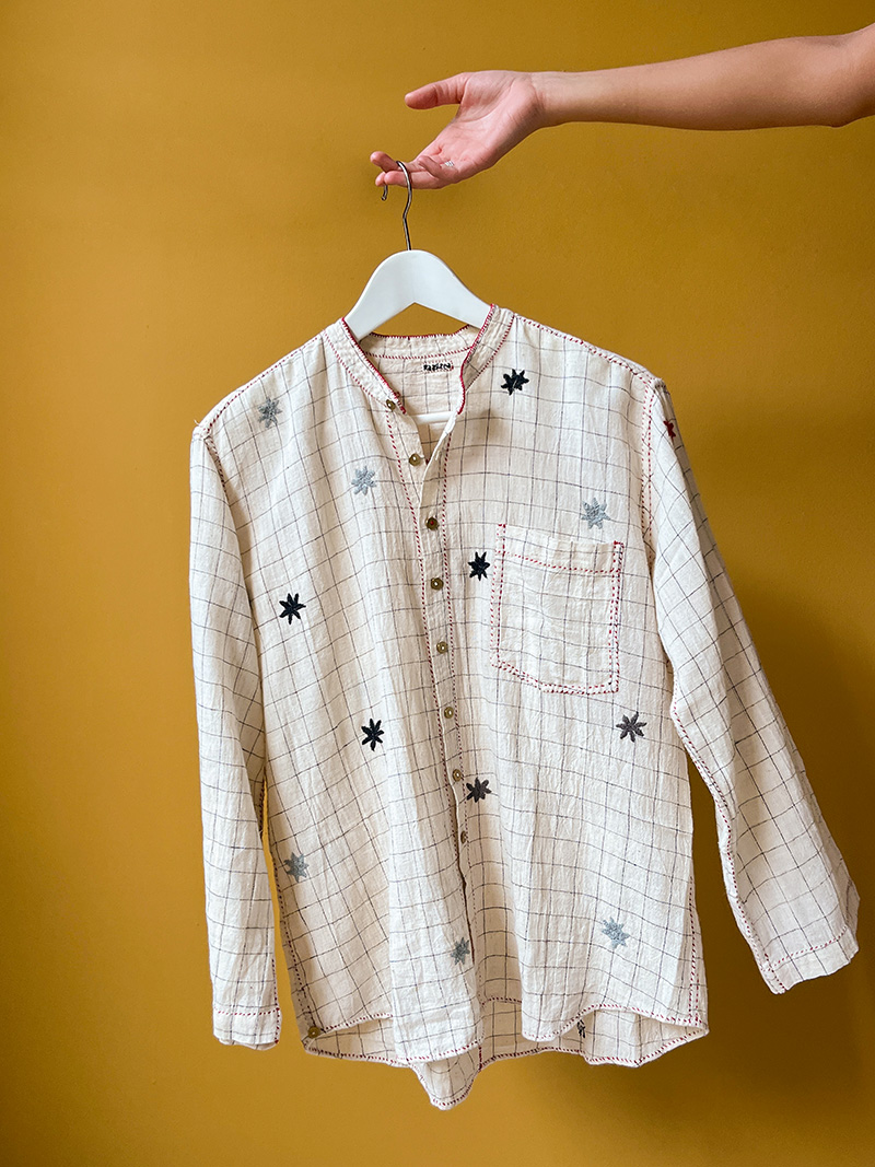 7 patti shirt raasleela Indian shirt handmade shirt embroidery packshot