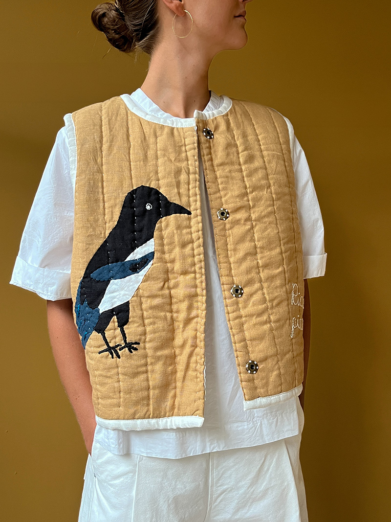 mossom jackets linen jackets quilt vests magpie front