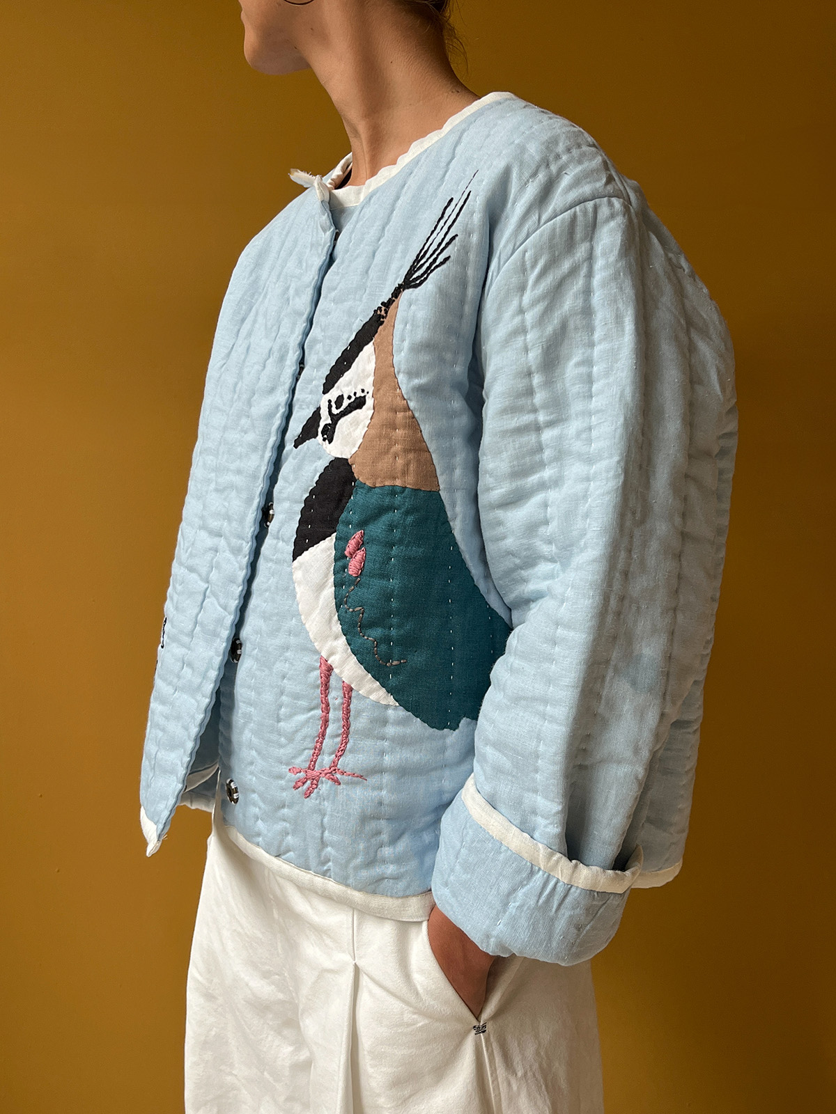 mossom jackets linen jackets quilt jackets northern lapwing side
