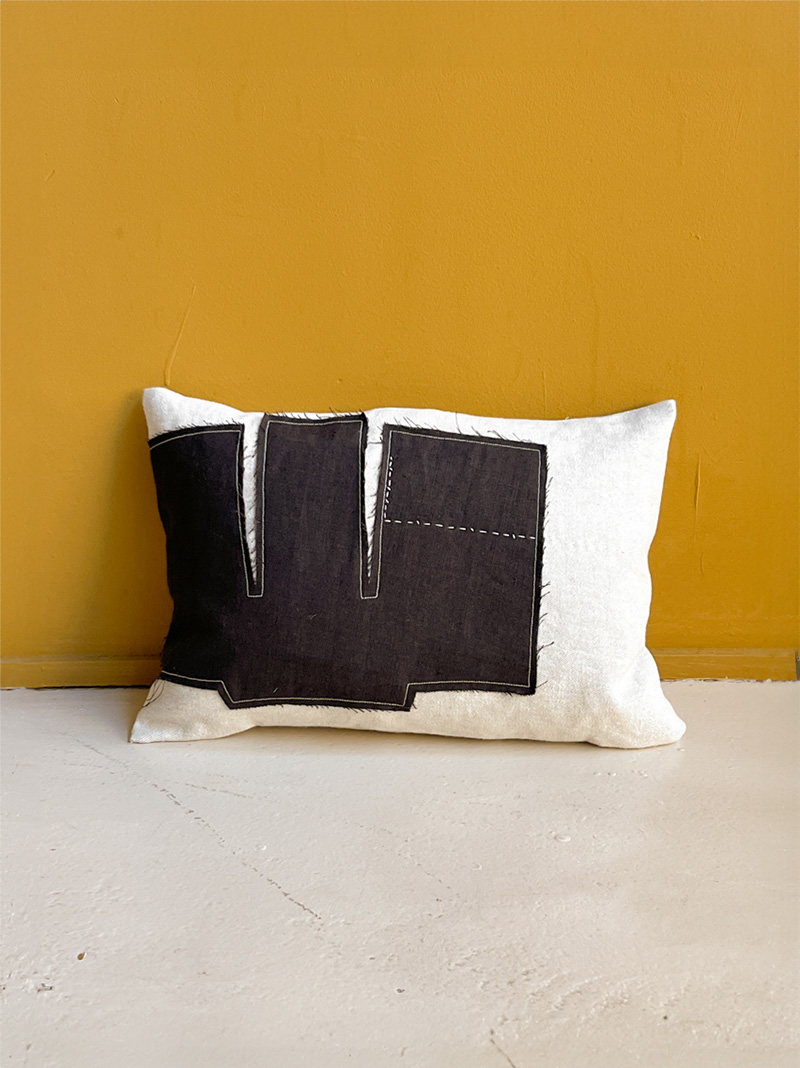 spirit patch cushion linen cushion belgian linen fant shop online