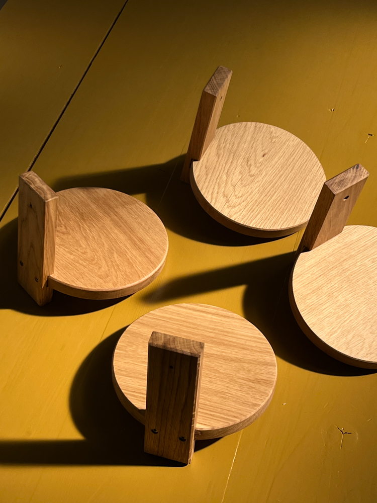 wall piece atelier mooijen oak furniture handmade set of 4