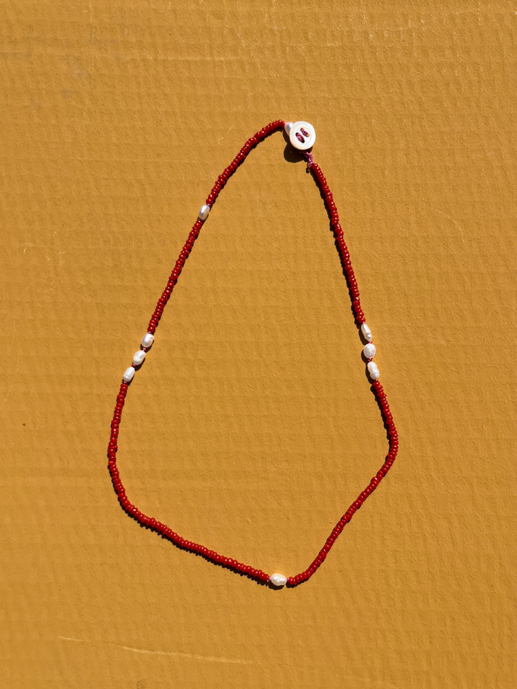 glass beads beaded jewellery vintage beads red