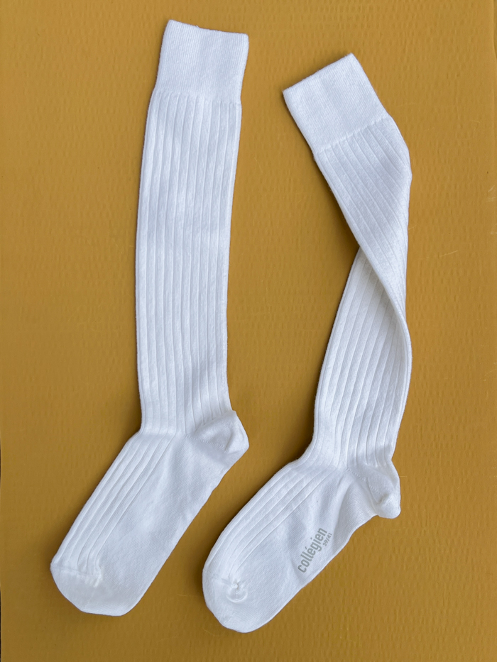 collegien socks cotton la haute socks white