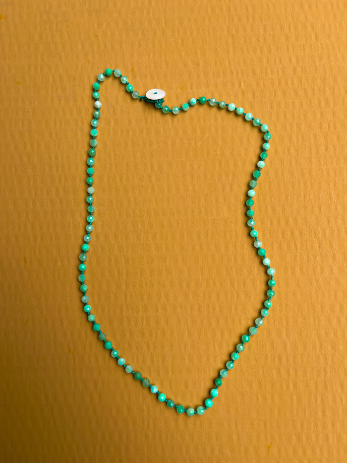 hand knot jewellery beads necklace Chrysoprase