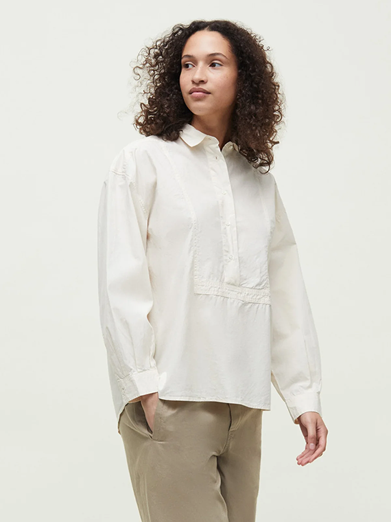 umi tunic blouse poplin pure ecru organic cotton aiayu sustainable fashion