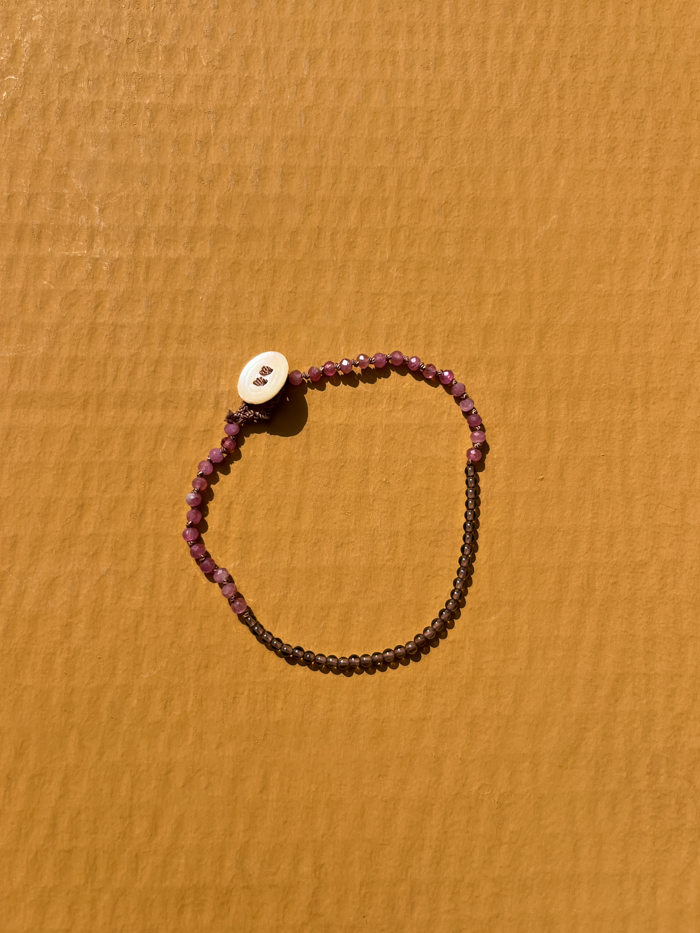 hand knot jewellery beads bracelet smoke quartz tourmaline glass beads