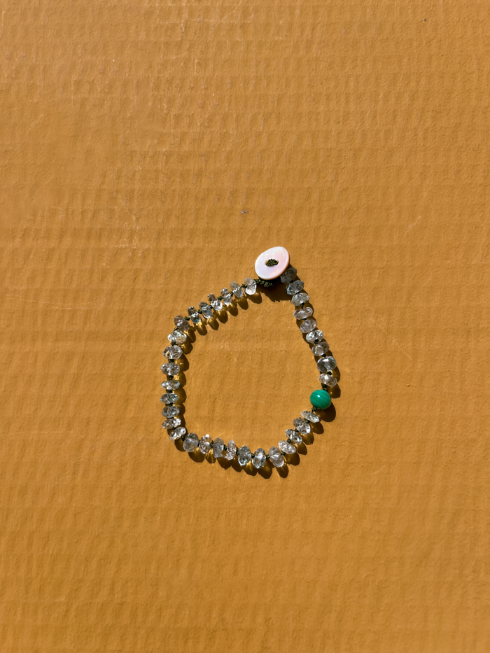 aquamarine bracelet hand knot bracelet bien x kem handmade vintage beads