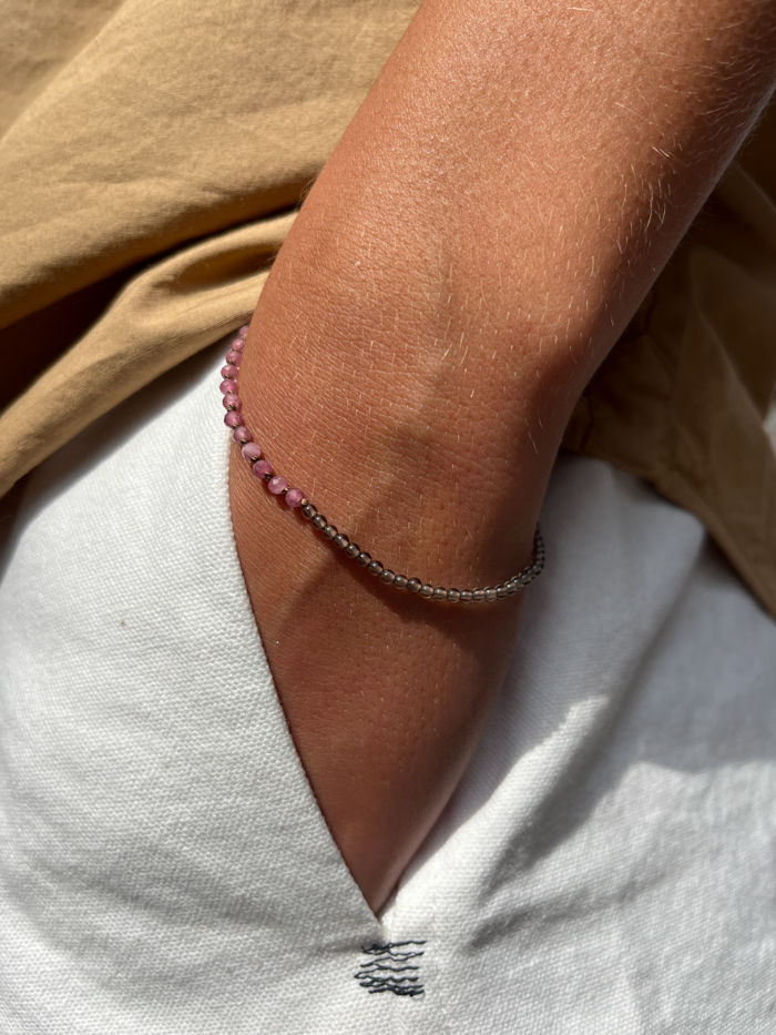 hand knot jewellery beads bracelet smoke quartz tourmaline glass beads model