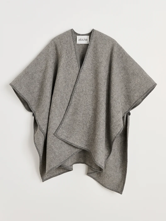 avery poncho pure grey aiayu