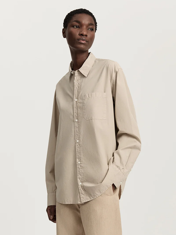 classic shirt dried herb aiayu poplin organic cotton sustainable fashion