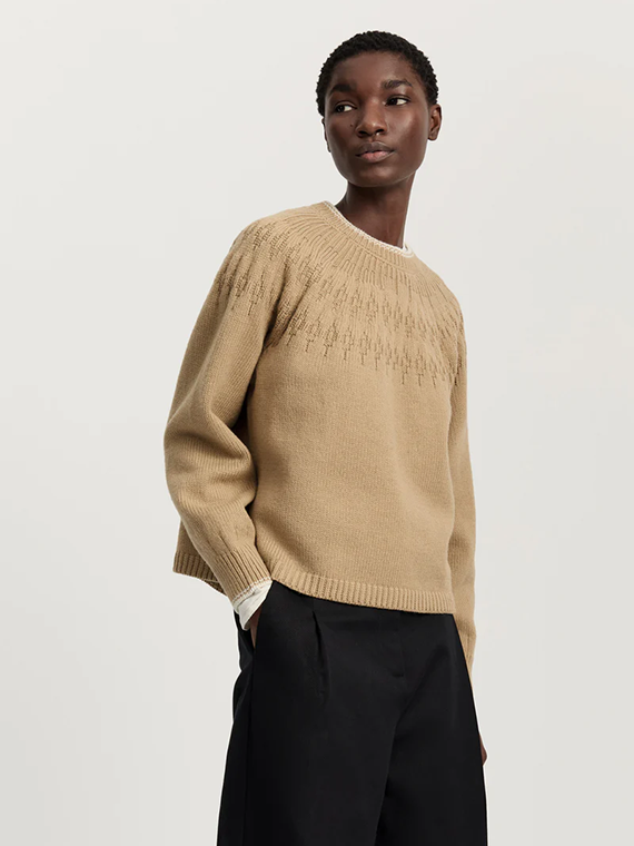 flores fawn highland wool sweater knit aiayu