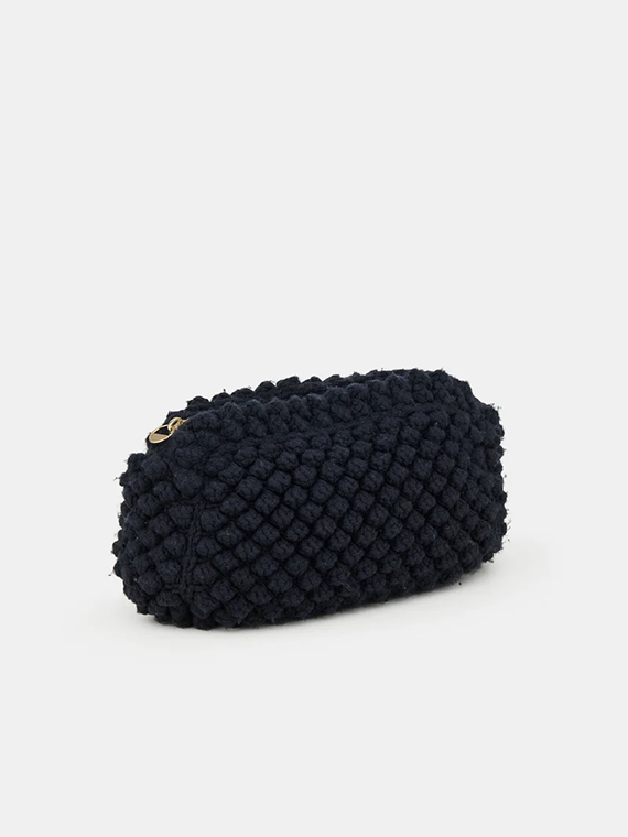 linn clutch black blue navy pure ecru aiayu llama wool