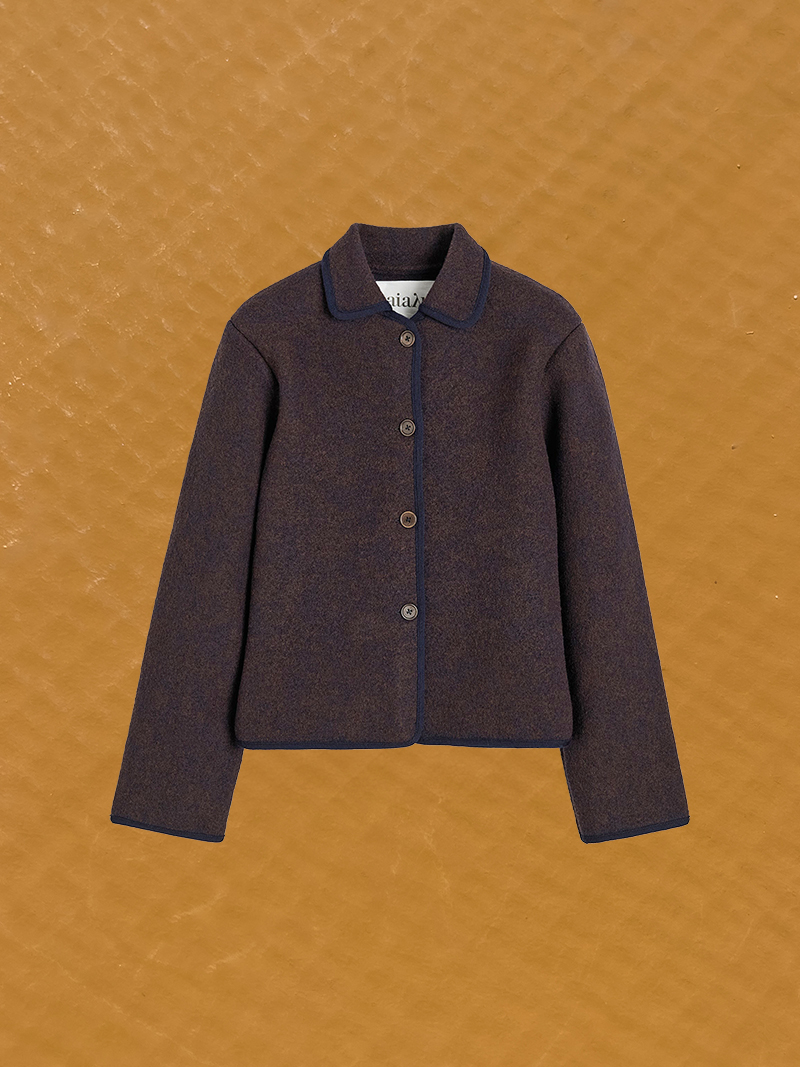 Mayra Jacket navy melange pure merino wool aiayu cover