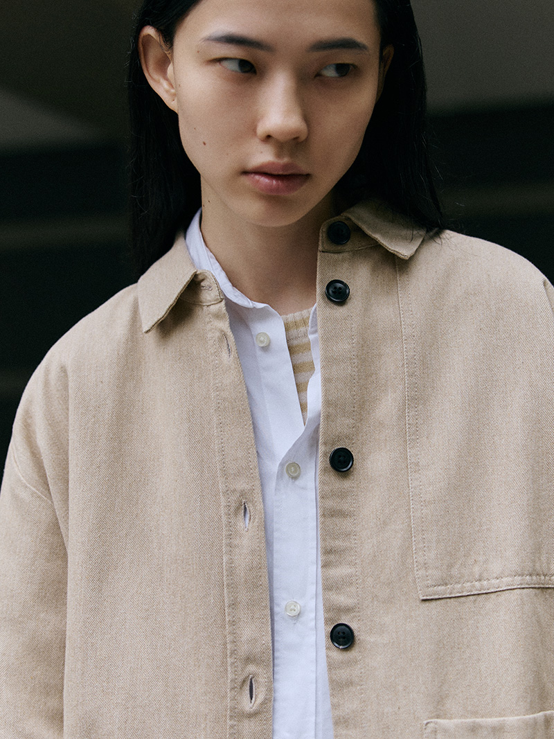 dusty shirt organic cotton oat aiayu sustainable fashion detail