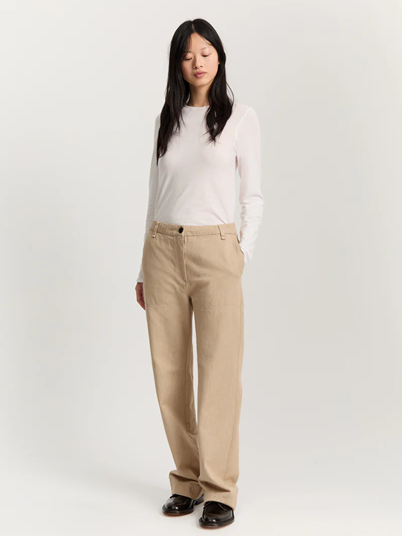 river pant twill oat organic cotton aiayu sustainable fashion
